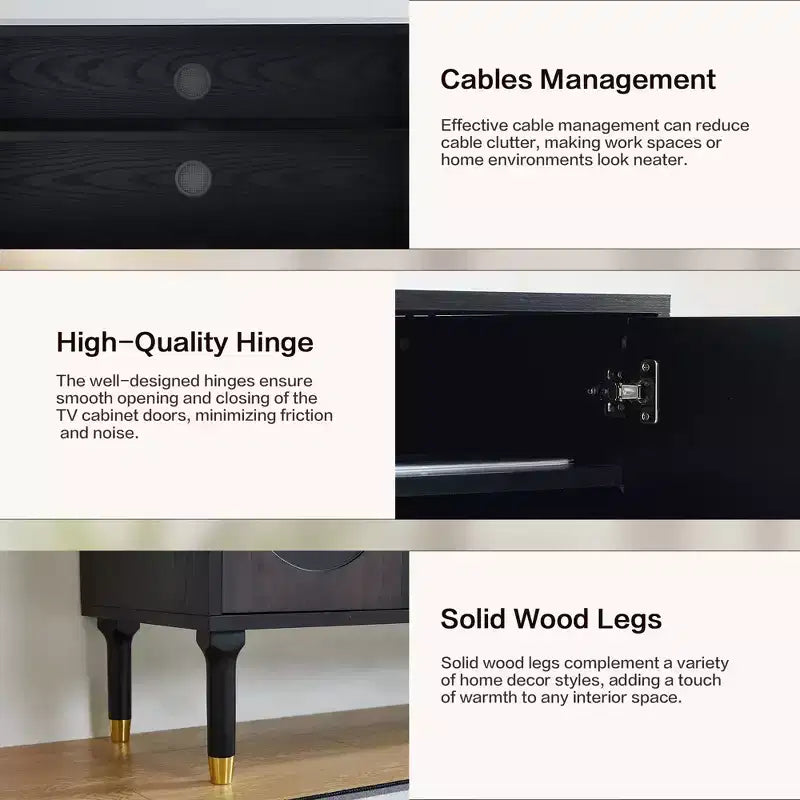 JVNOXK 66.9Medieval-style TV console with carved cabinet doors Modern TV entertainment center Living room entertainment center for TVs under 80 inches