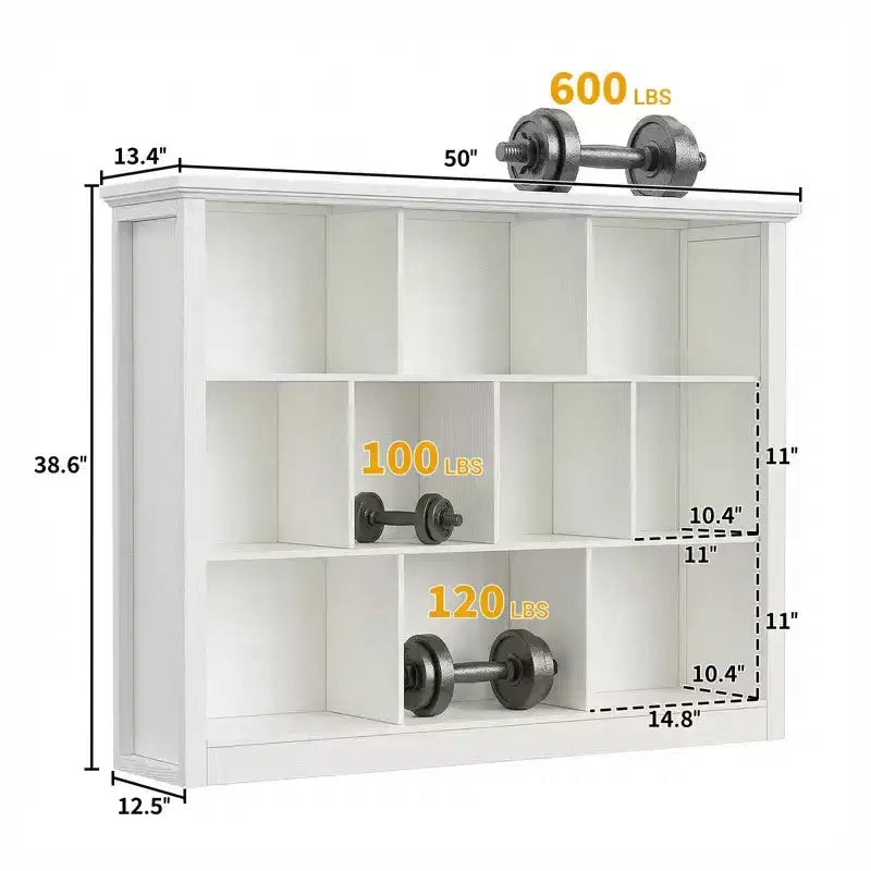 Besiost 10 Cubes Storage Bookshelf, Floor Standing Bookcase