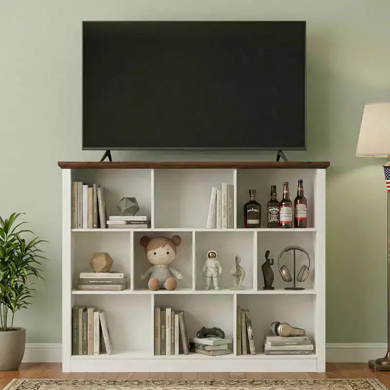 Besiost 10 Cubes Storage Bookshelf, Floor Standing Bookcase