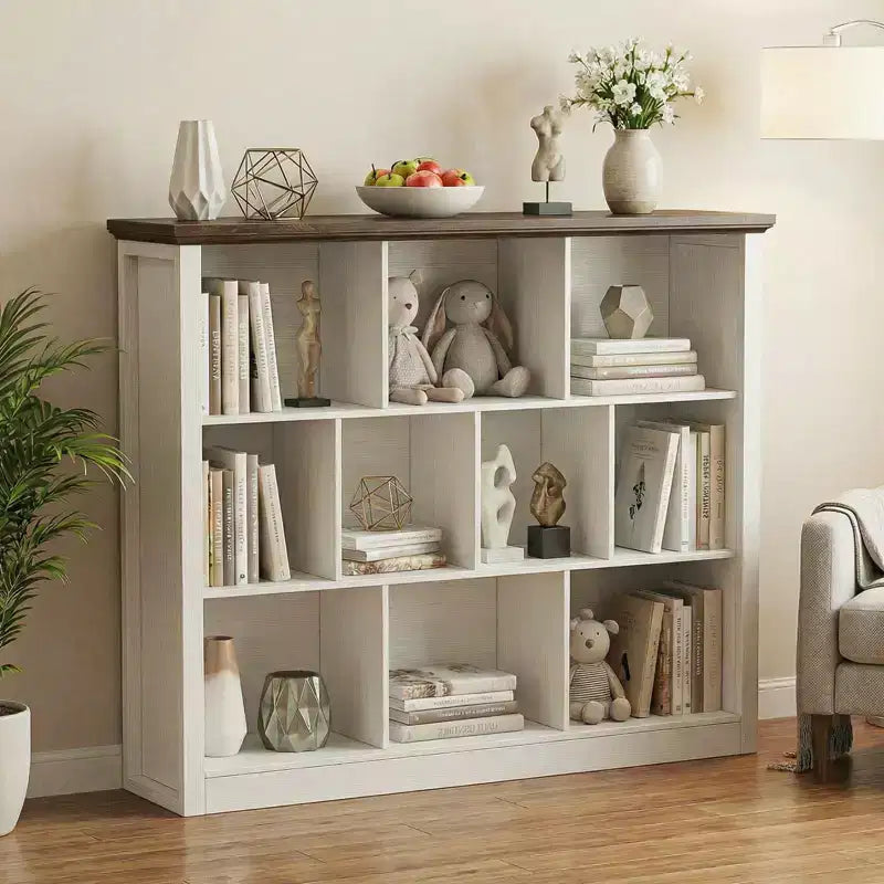 Besiost 10 Cubes Storage Bookshelf, Floor Standing Bookcase