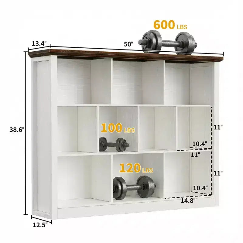 Besiost 10 Cubes Storage Bookshelf, Floor Standing Bookcase