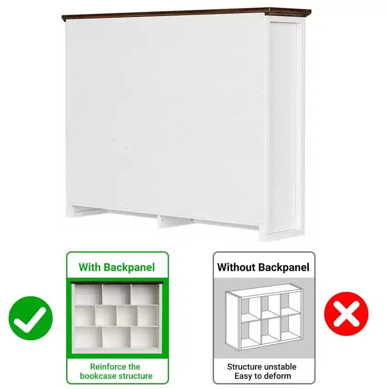Besiost 10 Cubes Storage Bookshelf, Floor Standing Bookcase