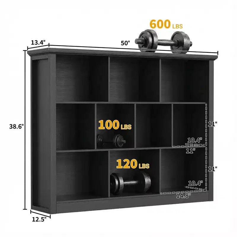 Besiost 10 Cubes Storage Bookshelf, Floor Standing Bookcase