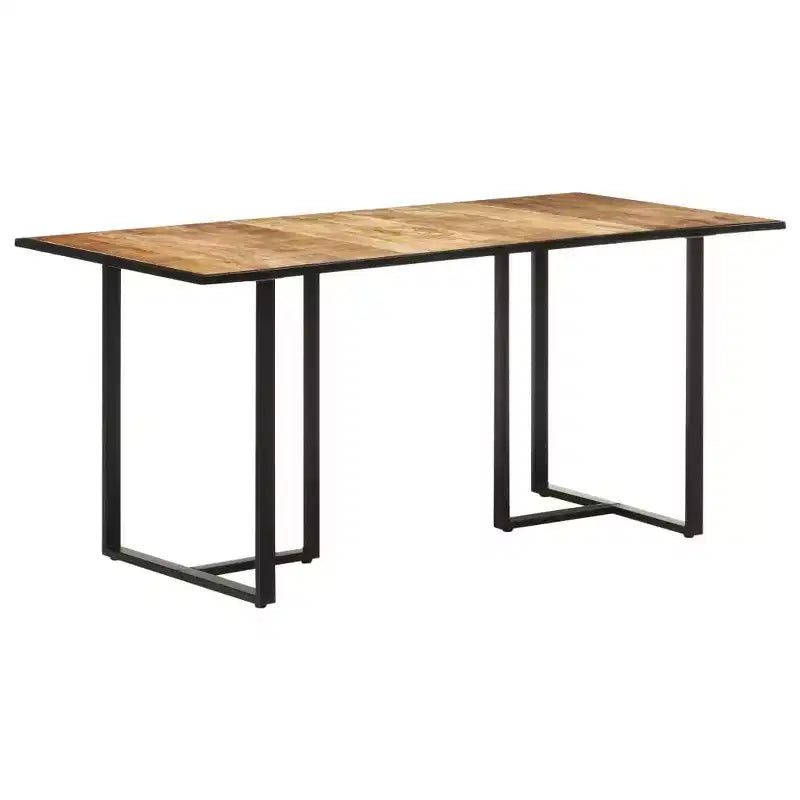Industrial Dining Table in Rough Mango Wood - Rectangular Design - Multiple Sizes Available