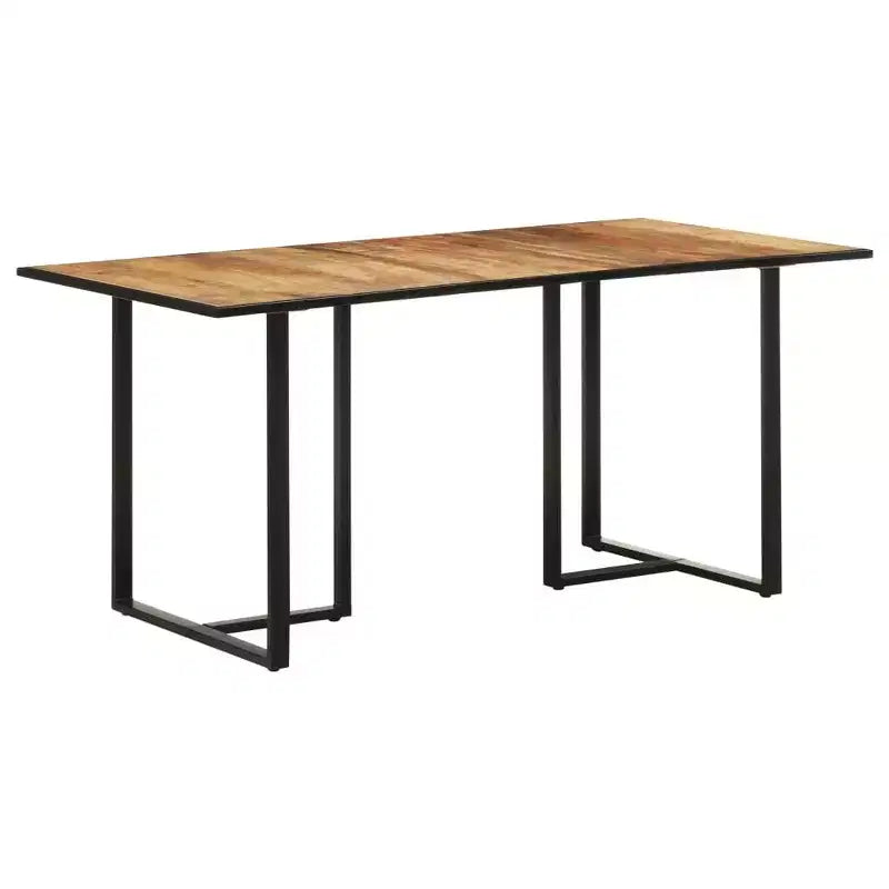 Industrial Dining Table in Rough Mango Wood - Rectangular Design - Multiple Sizes Available