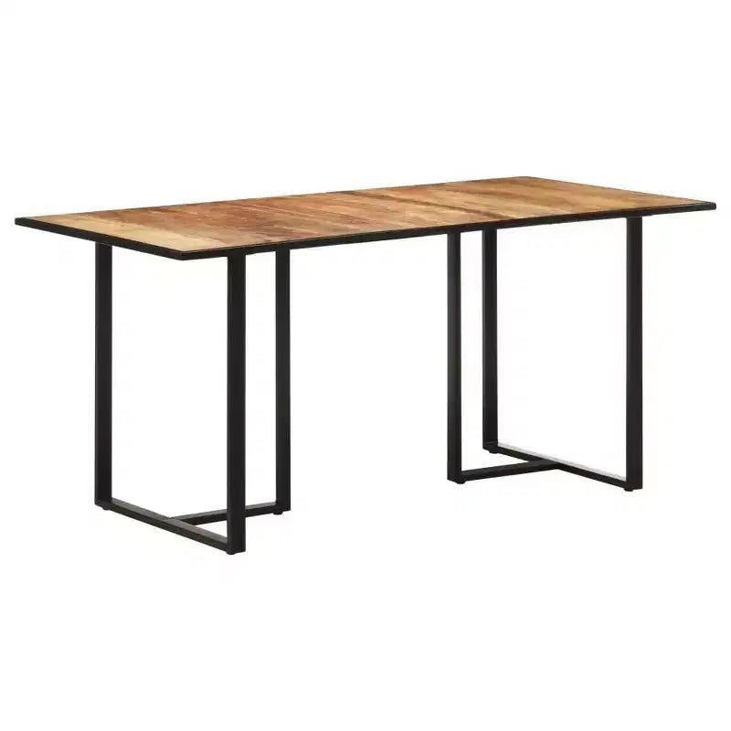 Industrial Dining Table in Rough Mango Wood - Rectangular Design - Multiple Sizes Available