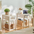BALHAM TRADE-with Charging Station Rattan Night Stand Set 2 with Drawer Storage for Bedroom