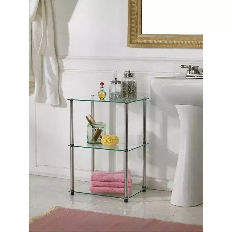HomeStock Rectangle Glass Table Top End Table 1 -piece