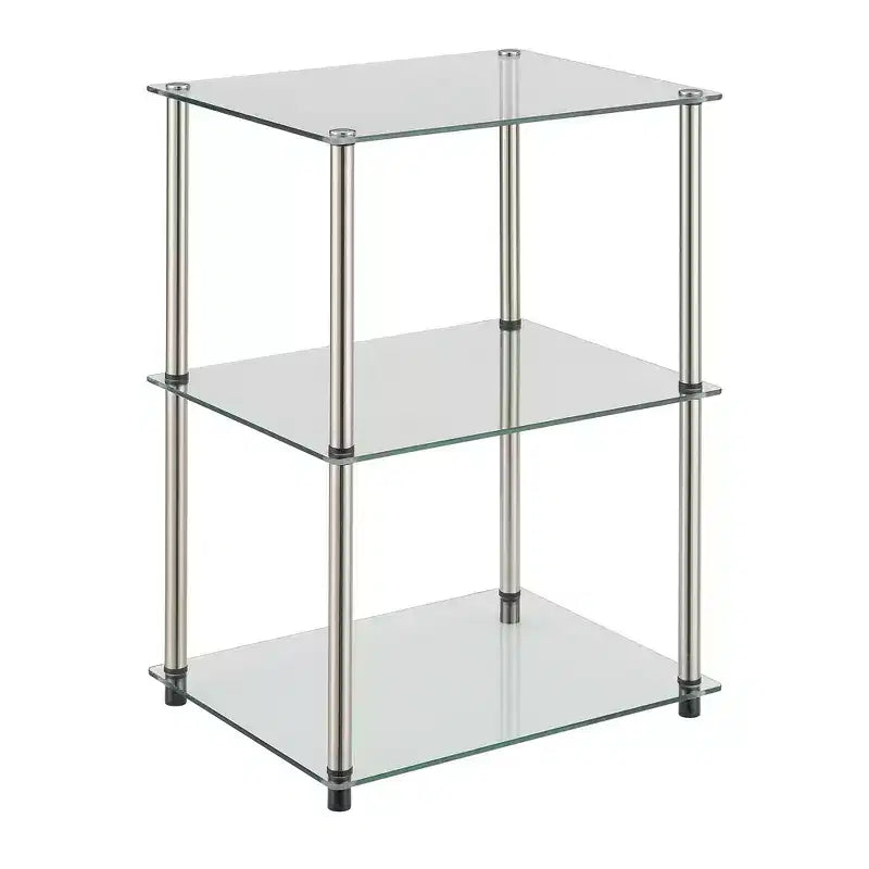 HomeStock Rectangle Glass Table Top End Table 1 -piece