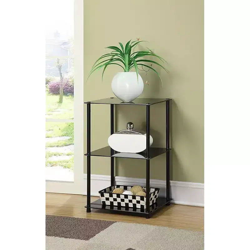 HomeStock Rectangle Glass Table Top End Table 1 -piece