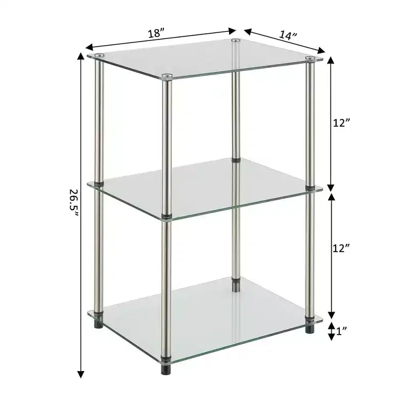 HomeStock Rectangle Glass Table Top End Table 1 -piece