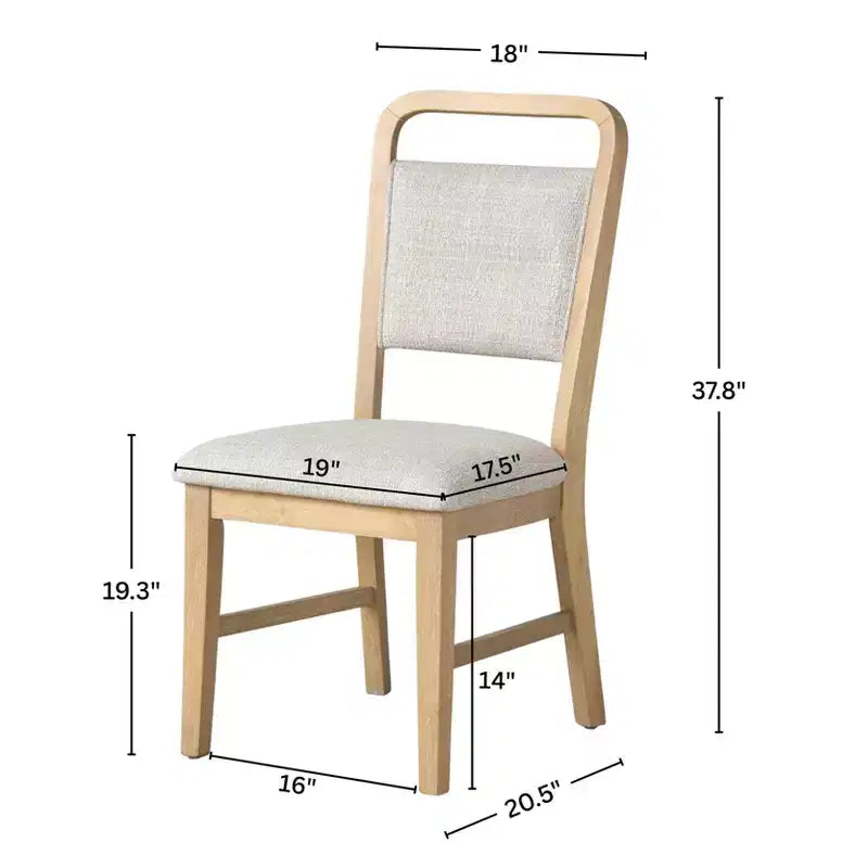 Roundhill Furniture Arden Solid Wood Frame Dining Chairs, Set of 2