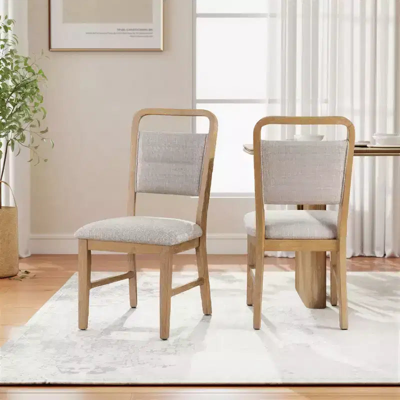 Roundhill Furniture Arden Solid Wood Frame Dining Chairs, Set of 2