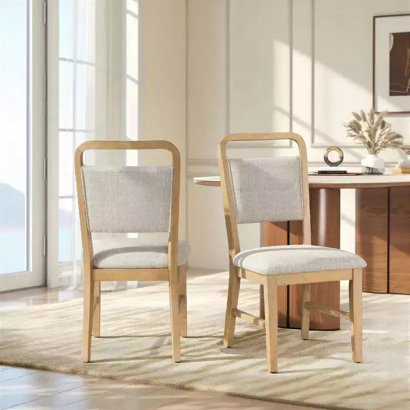 Roundhill Furniture Arden Solid Wood Frame Dining Chairs, Set of 2