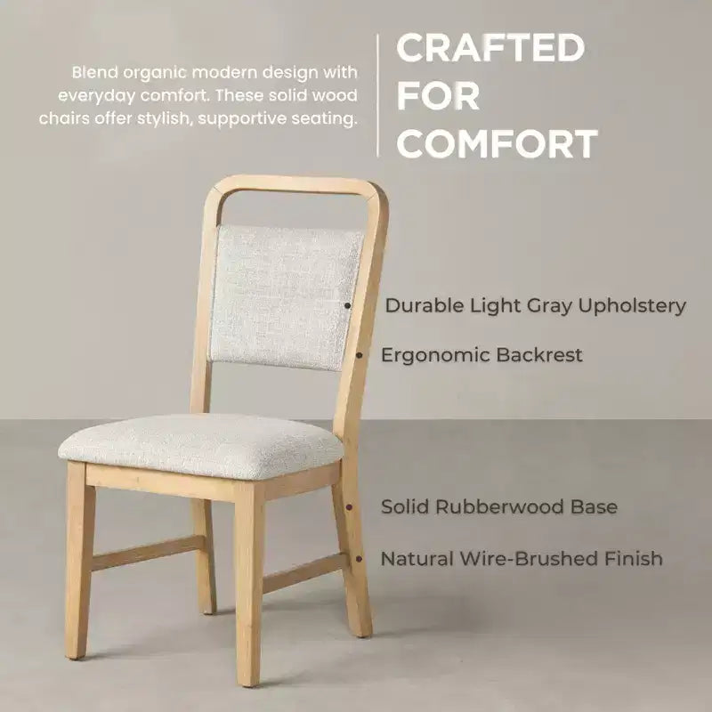 Roundhill Furniture Arden Solid Wood Frame Dining Chairs, Set of 2