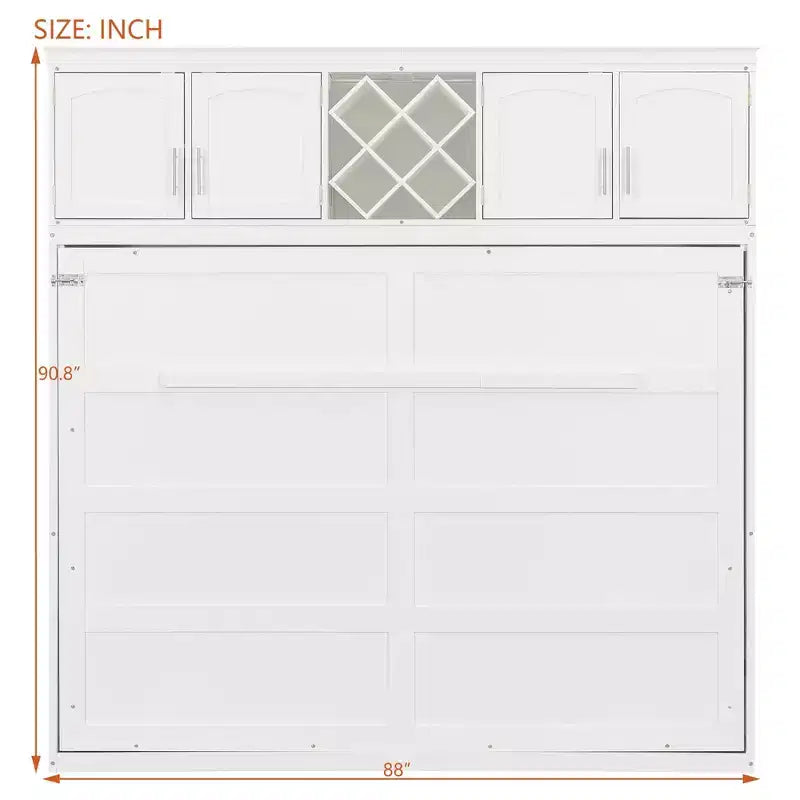 Luxystar Modern Queen Murphy Bed with 2 Cabinets for Living Room or Apartment