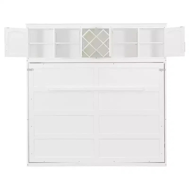 Luxystar Modern Queen Murphy Bed with 2 Cabinets for Living Room or Apartment