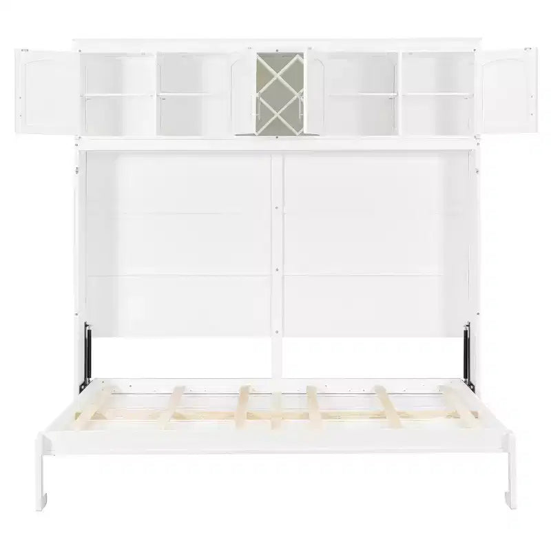 Luxystar Modern Queen Murphy Bed with 2 Cabinets for Living Room or Apartment