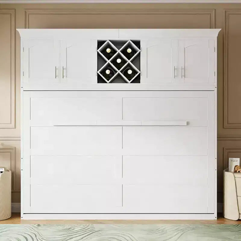 Luxystar Modern Queen Murphy Bed with 2 Cabinets for Living Room or Apartment
