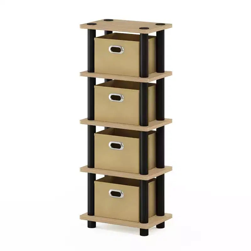 Étagère de rangement multifonctionnelle à 5 niveaux pour salle de bain, salon, bureau et cuisine, couleur chêne