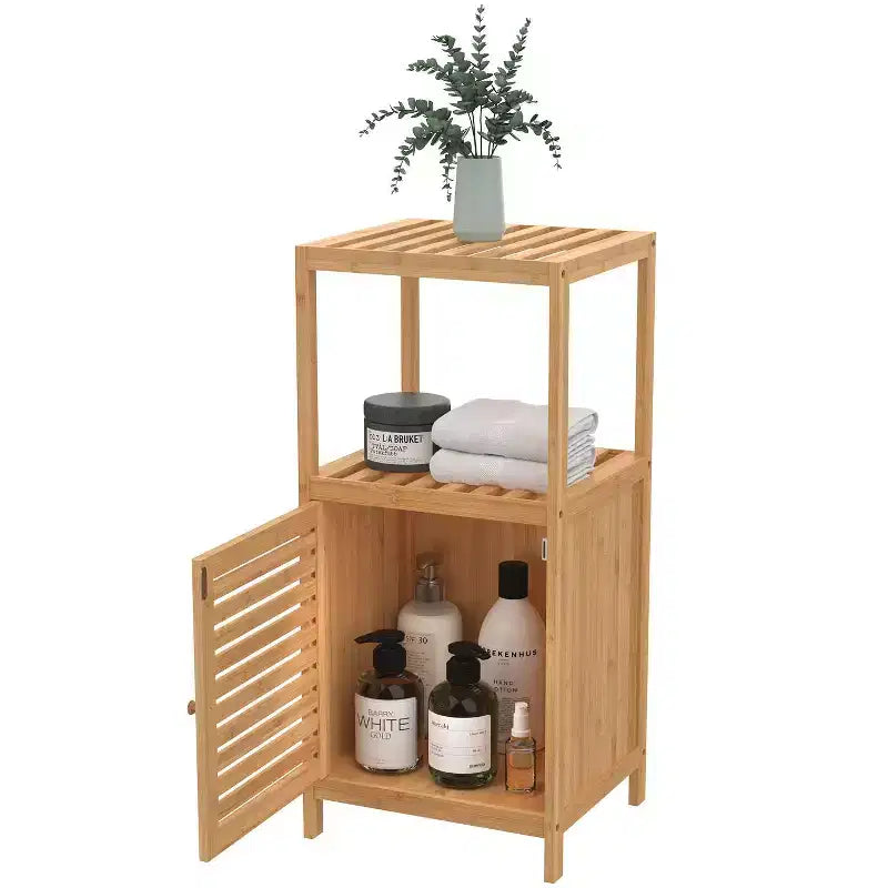 Meuble de rangement en bambou à 1 porte
