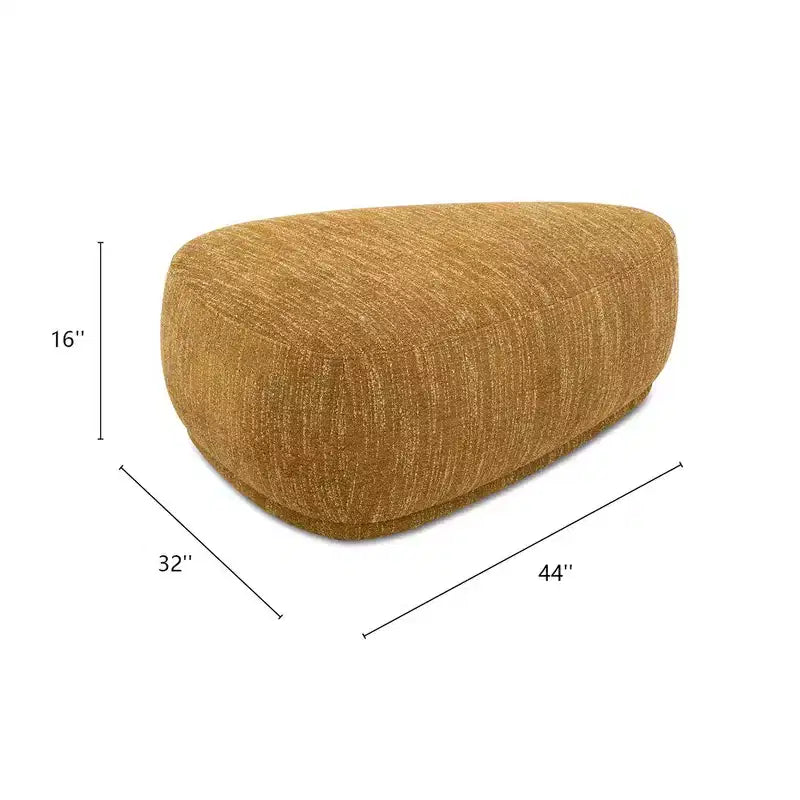 Pouf cocktail triangulaire arrondi de 44 pouces